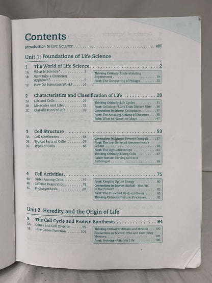 BJU Life Science (4th Ed.) Textbook