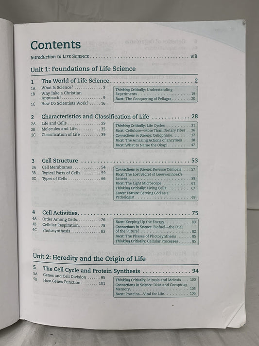 BJU Life Science (4th Ed.) Textbook