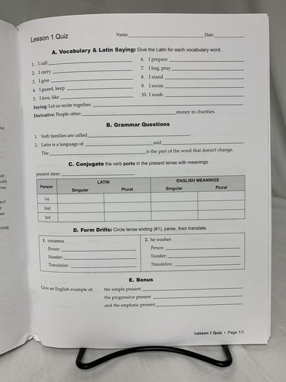 First Form Latin (2nd Ed.) Quizzes & Tests