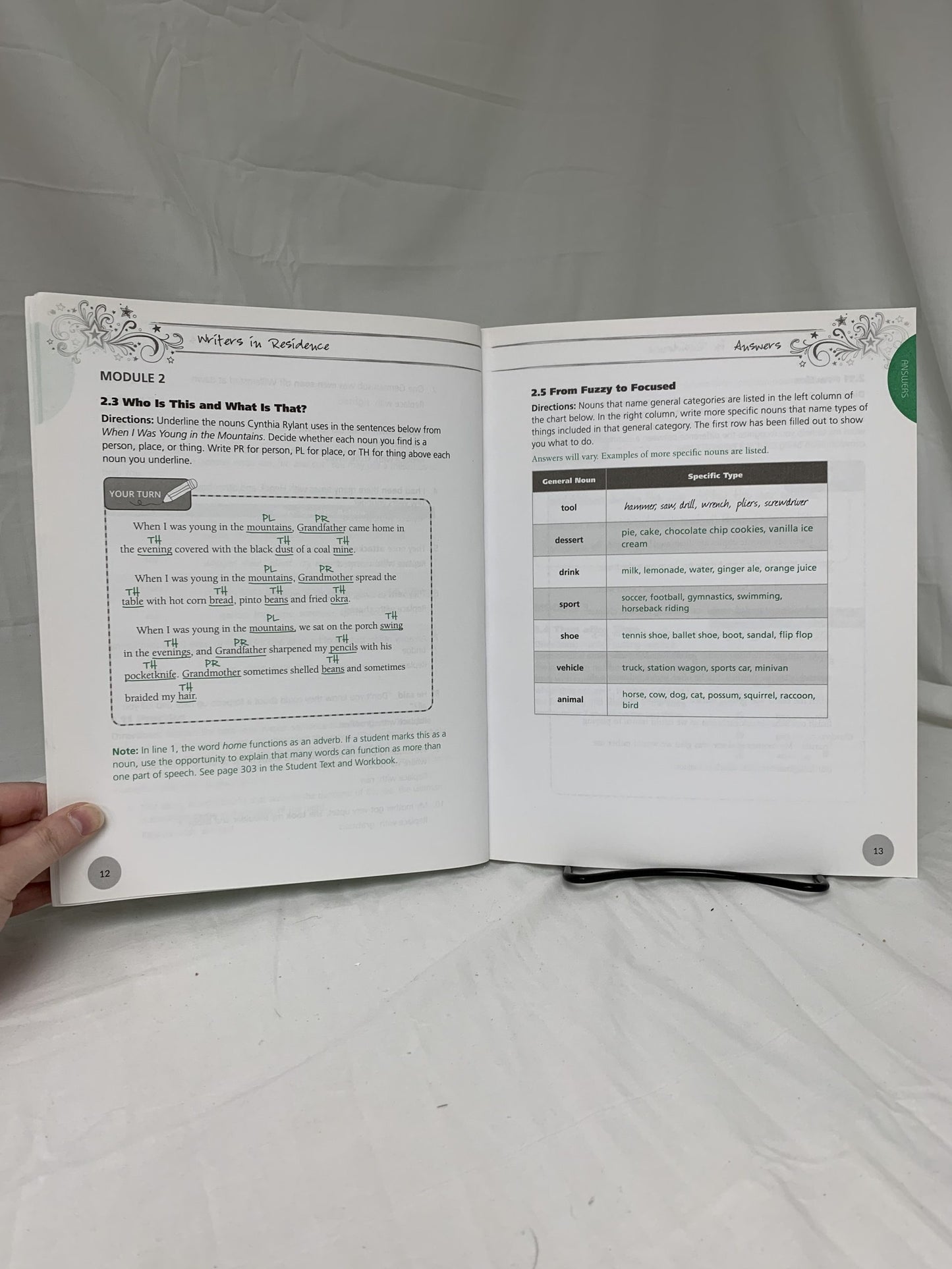 Writers in Residence Answer Key, Volume 1