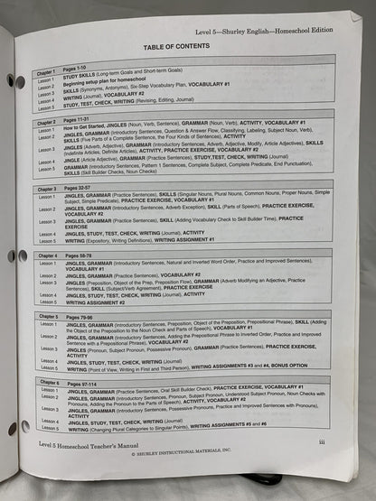 Shurley English Homeschooling Level 5 Teacher's Manual