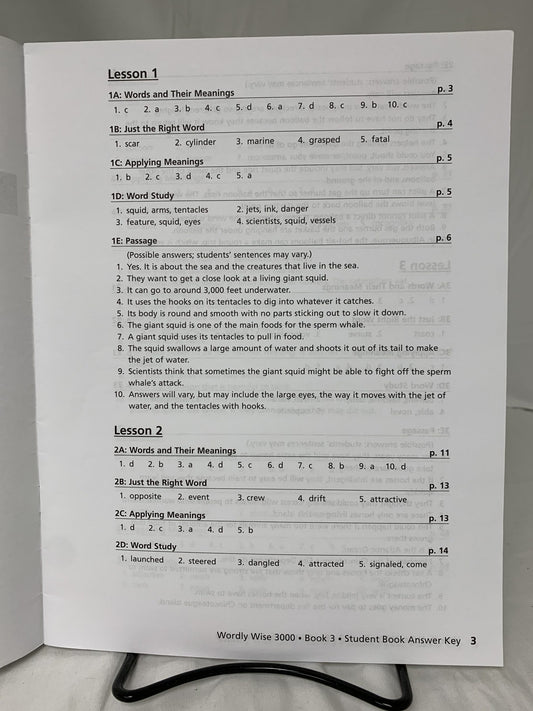 Wordly Wise 3000 Book 3 (3rd Ed.) Answer Key