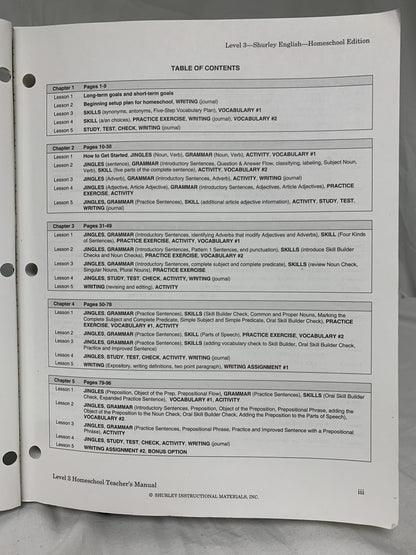 Shurley English Level 3 Teacher's Manual