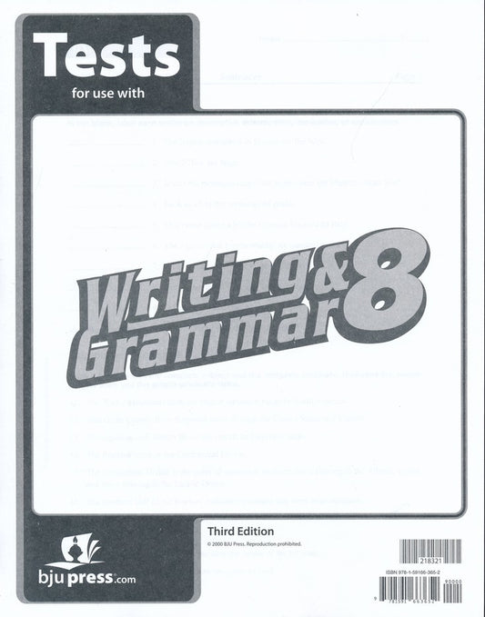 Writing & Grammar 8 Tests (3rd ed.)