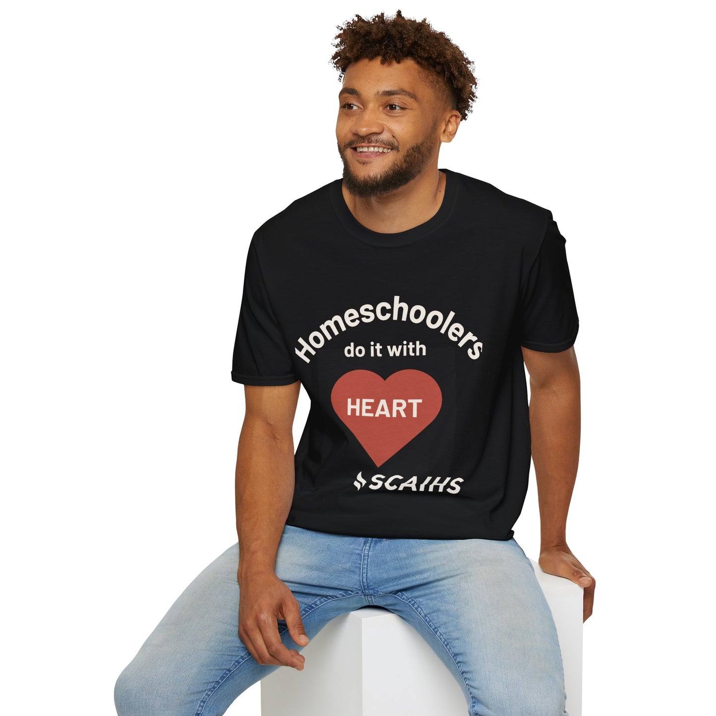 Homeschool Heart T-Shirt, Unisex Adult Tee, Gift for Homeschool Families, Comfortable Cotton Shirt, Education Support Apparel