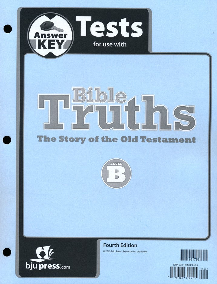 Bible Truths Level B Tests Answer Key (4th ed.)
