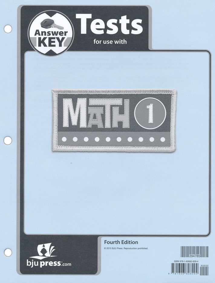 Math 1 Tests Answer Key (4th ed.)