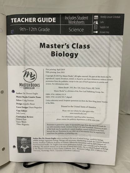 Master's Class Biology Teacher Guide