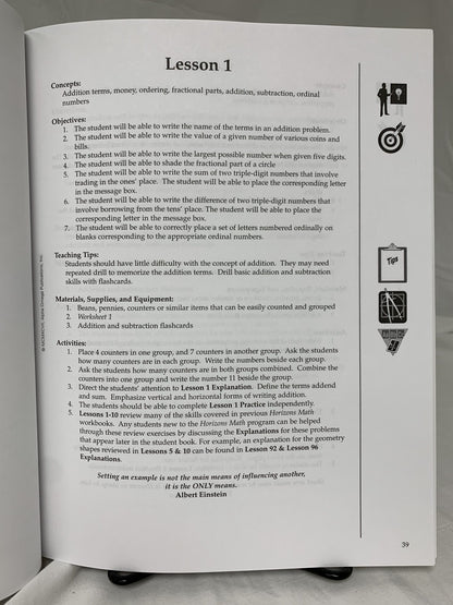 Horizons Math Teacher's Guide Grade 4