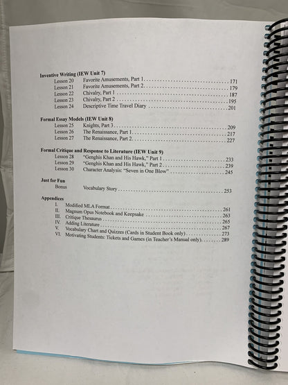Medieval History-Based Writing Lessons (5th Ed.) Teacher's Manual