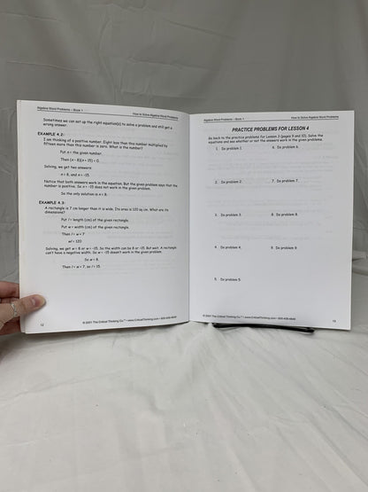 Algebra Word Problems: Book 1 - Algebra 1