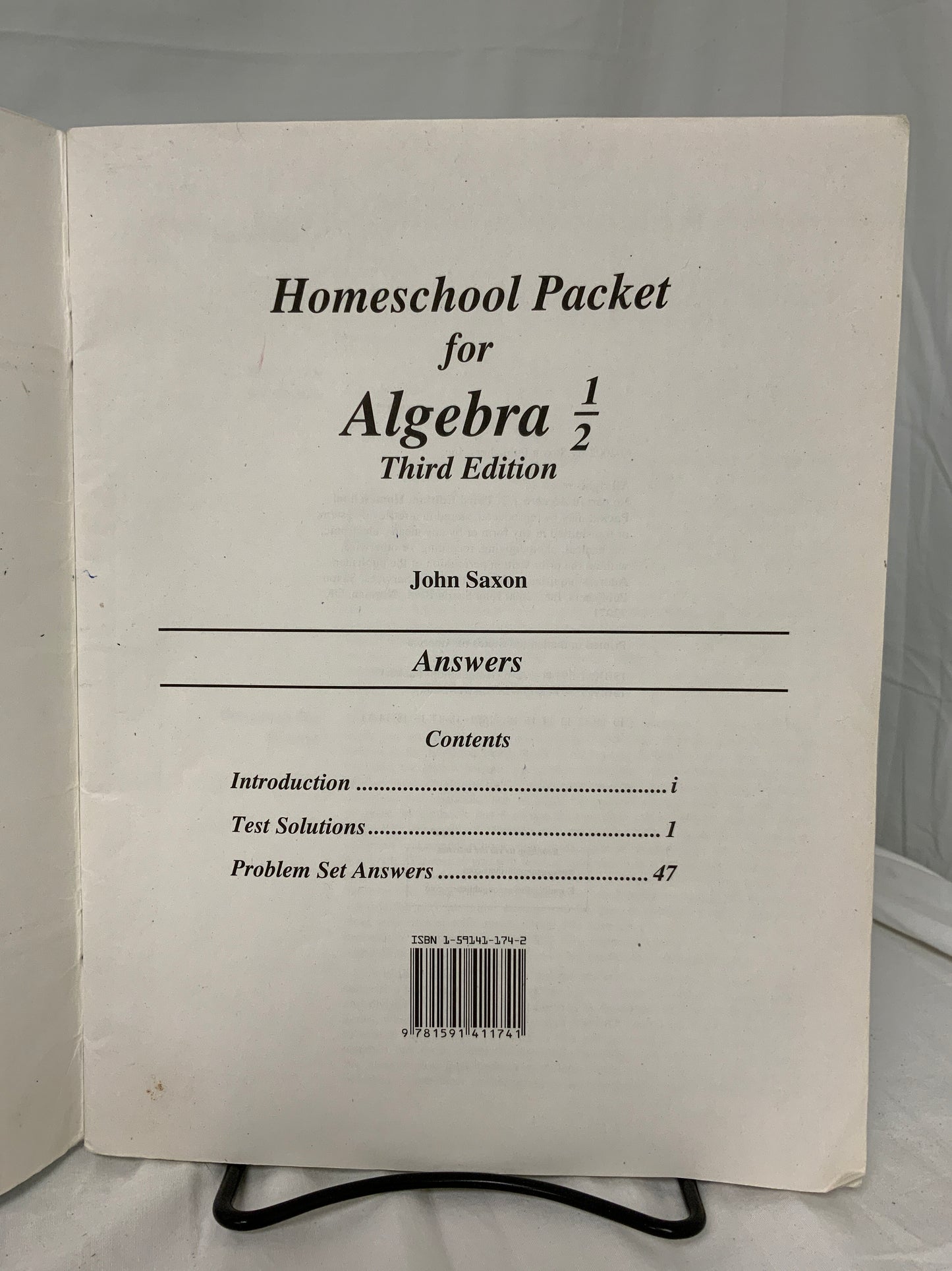 Saxon Algebra 1/2 (3rd Ed.) Set of 4