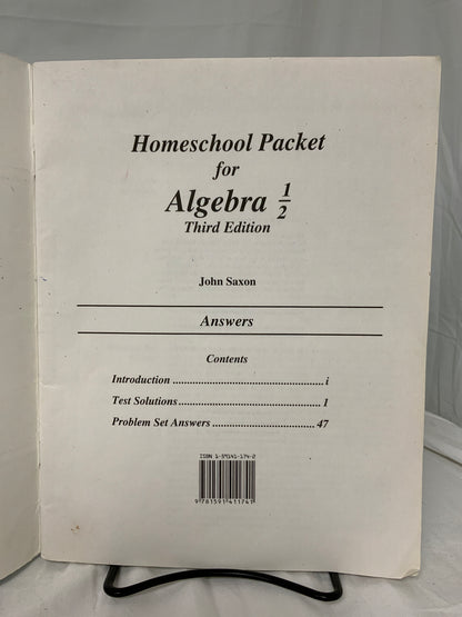Saxon Algebra 1/2 (3rd Ed.) Set of 4