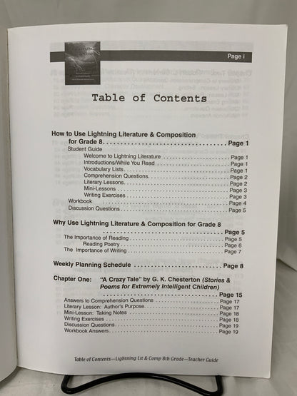 Lightning Lit & Comp: 8th Grade (2nd Ed.) Teacher Guide