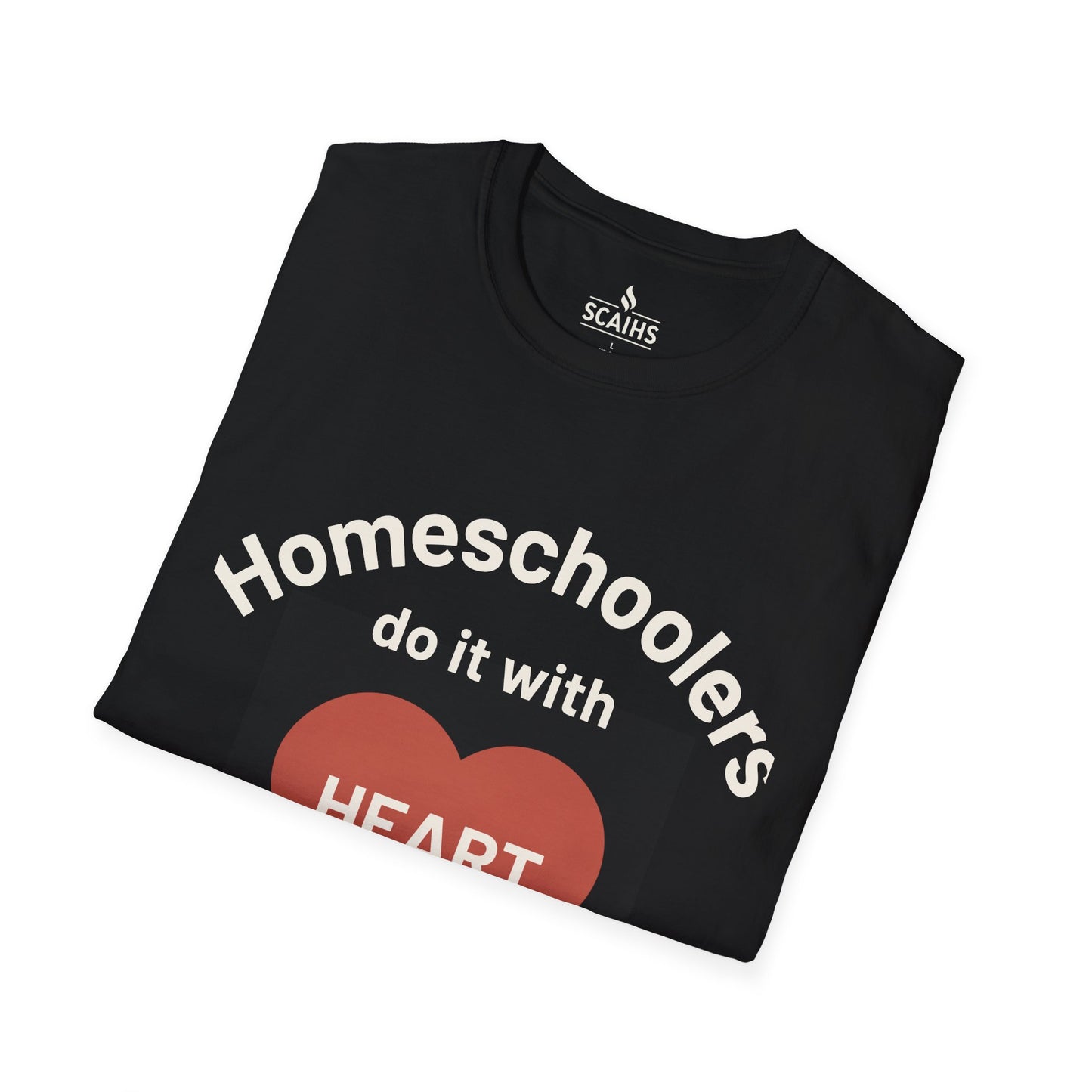 Homeschool Heart T-Shirt, Unisex Adult Tee, Gift for Homeschool Families, Comfortable Cotton Shirt, Education Support Apparel