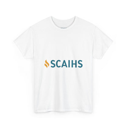 Unisex Heavy Cotton Tee with SCAIHS Logo - Comfortable Casual Wear, Gift for Students, Cool Tee for Events, Everyday Stylish Shirt