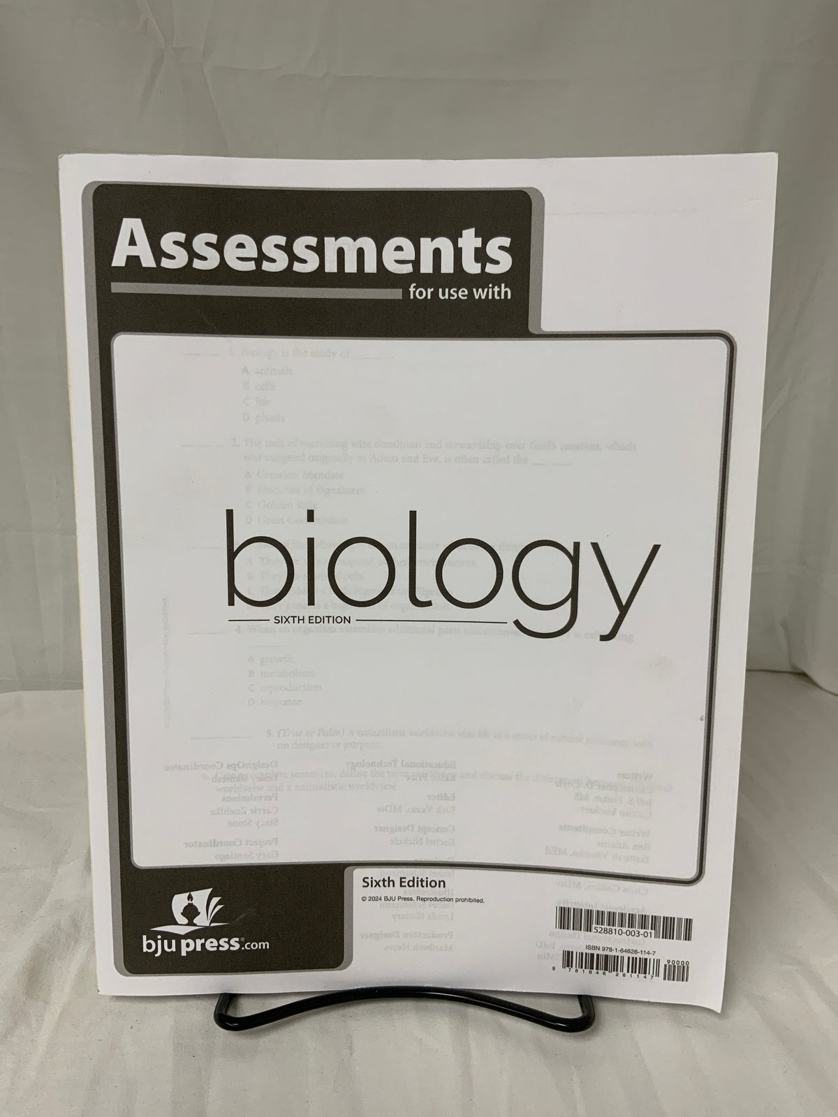 BJU Biology (6th Ed.) Assessments