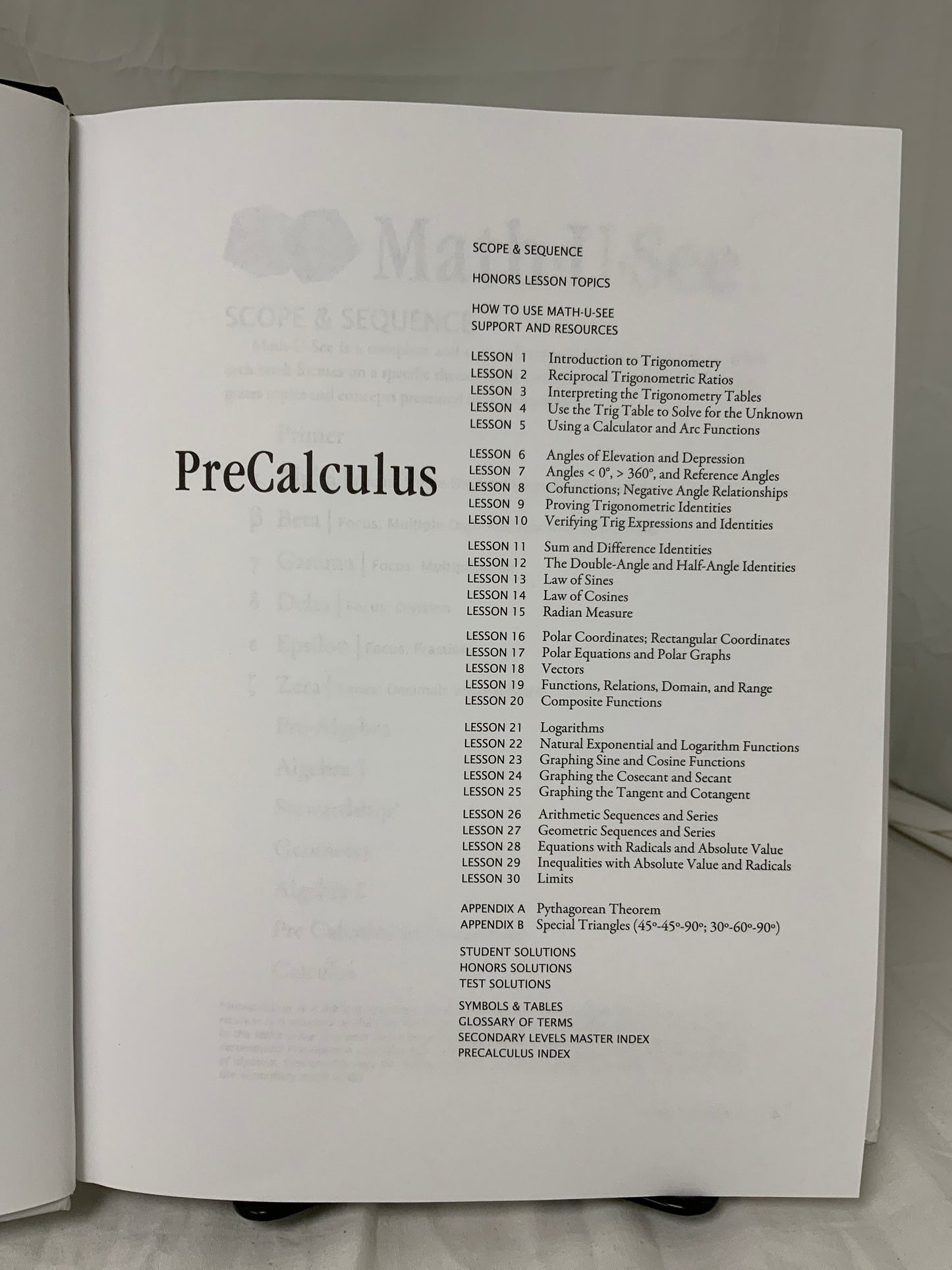 Math-U-See PreCalculus Instruction Manual