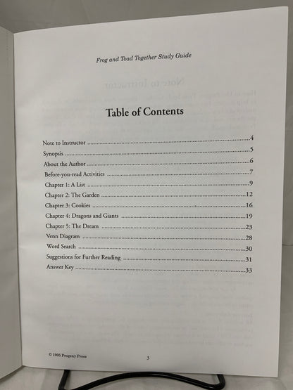 Frog and Toad Together Progeny Press Study Guide + Book