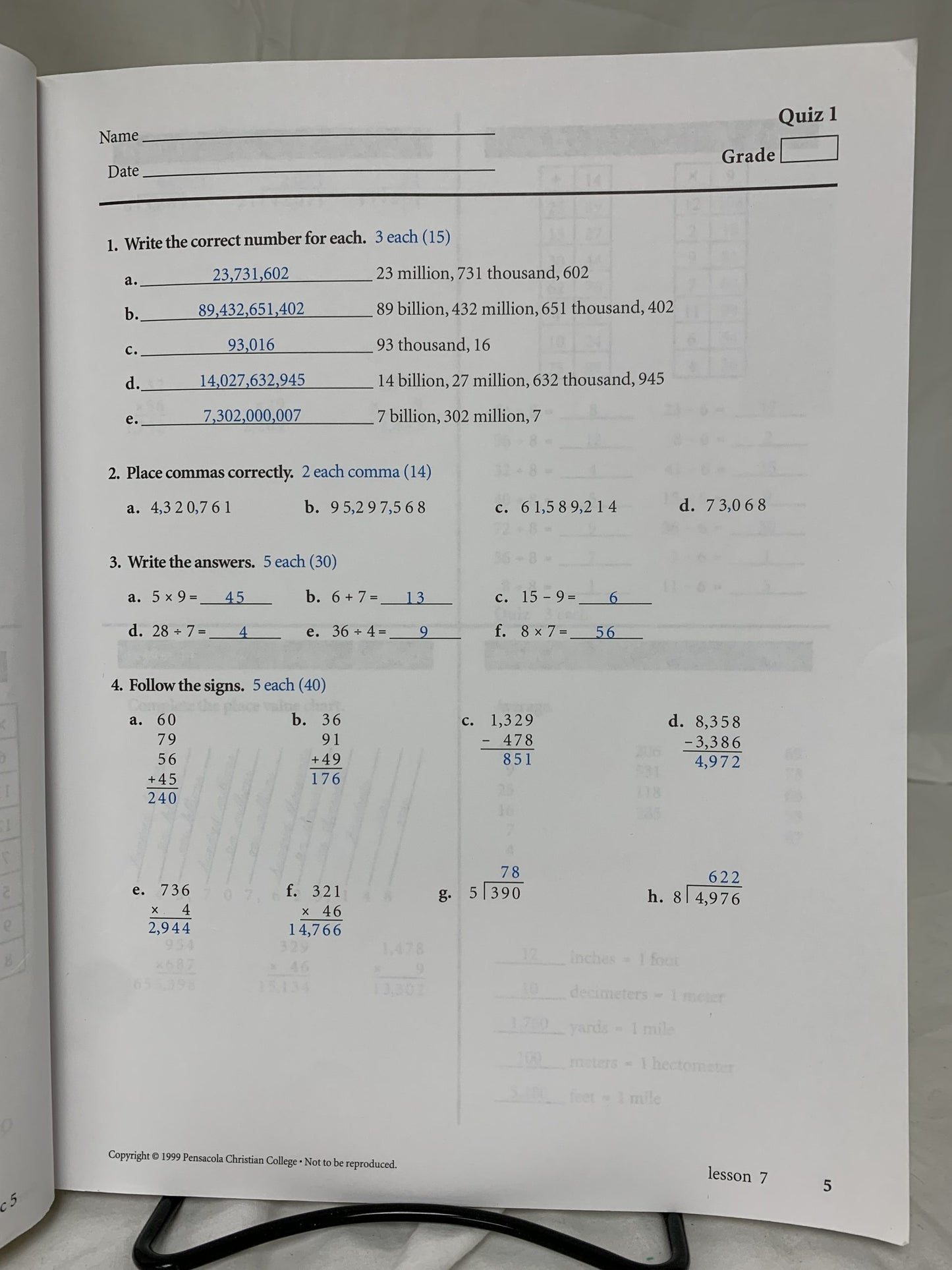 Abeka Arithmetic 5 (3rd Ed.) Set of 2