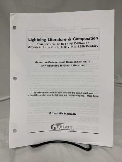 Lightning Lit & Comp: Early-Mid 19th Century American Literature (3rd Ed.) Set of 2