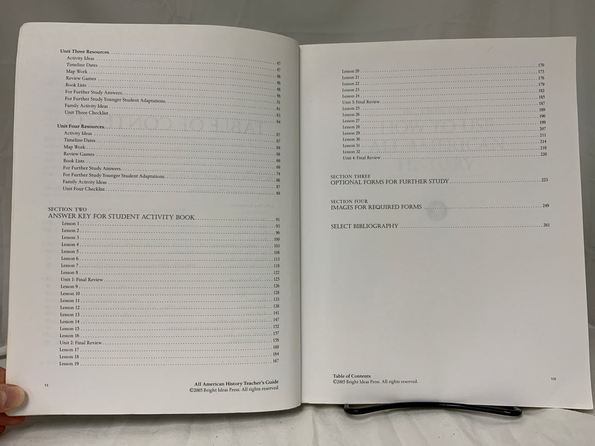 All American History Volume 1 Teacher's Guide & Answer Key