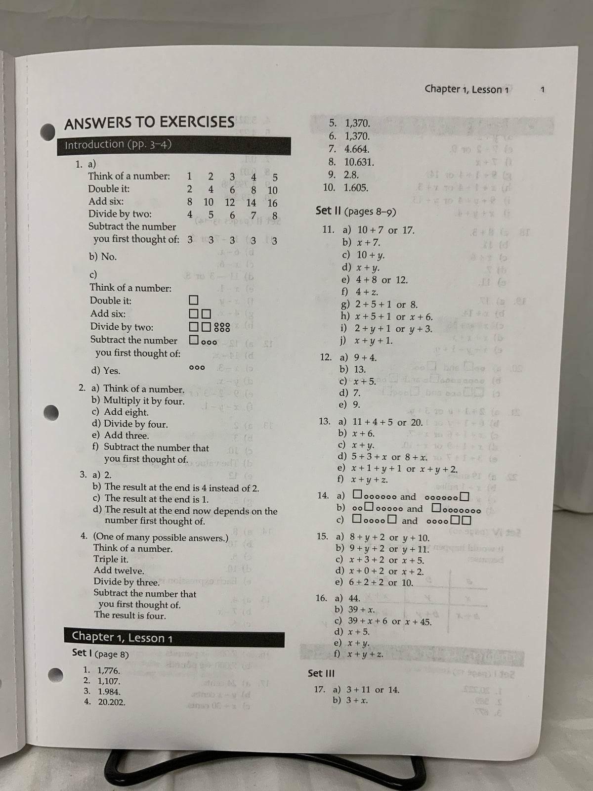 Master Books Elementary Algebra Solutions Manual