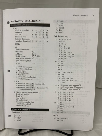 Master Books Elementary Algebra Solutions Manual