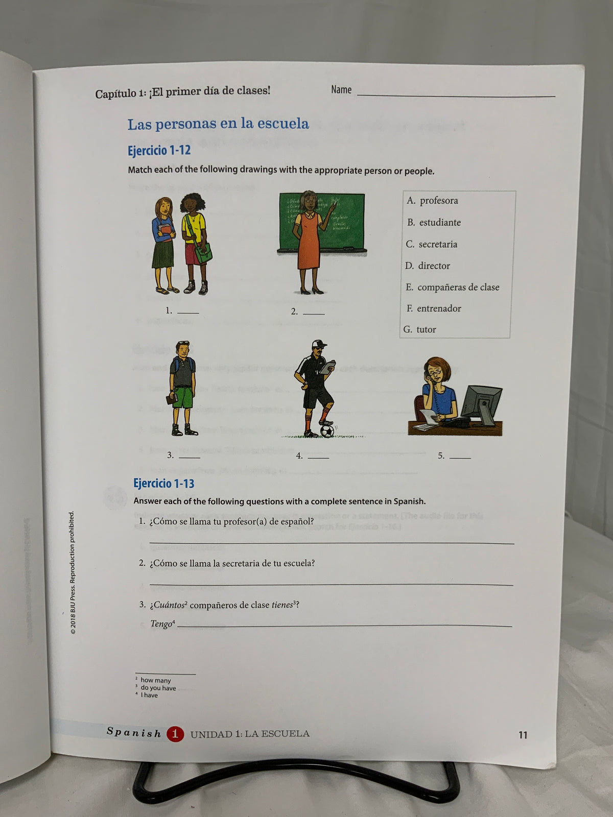 BJU Spanish 1 (3rd Ed.) Student Activities