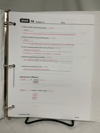 BJU Fundamentals of Math (3rd Ed.) Set of 5