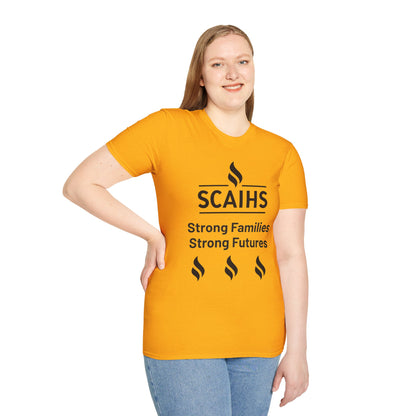 Strong Families, Strong Futures Adult Unisex T-Shirt (Gold)