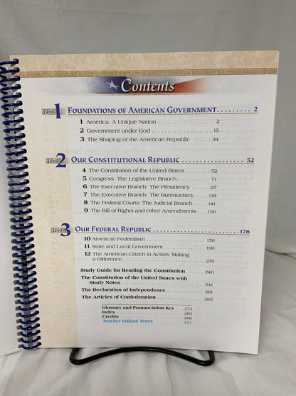 Abeka American Government (3rd Ed.) Set of 4