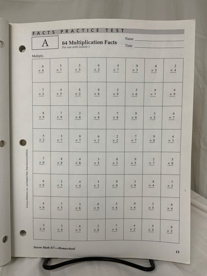 Saxon Math 8/7 Homeschool (3rd Ed.) Set of 3