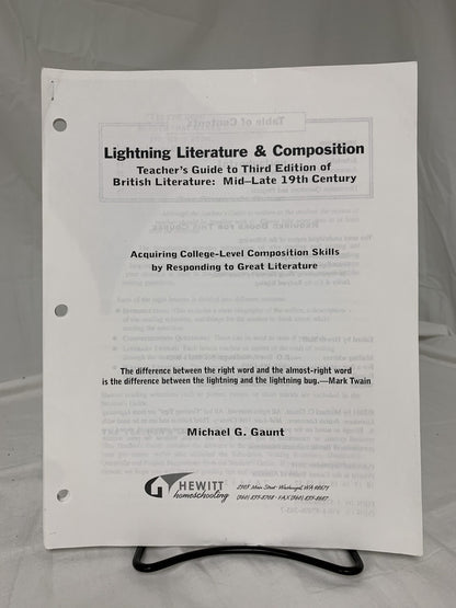 Lightning Lit & Comp: Mid-Late 19th Century British Literature (3rd Ed.) Set of 2