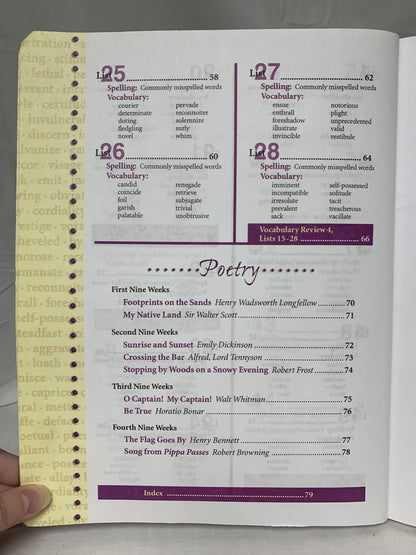 Abeka Vocabulary, Spelling, Poetry II (4th Ed.) Set of 2