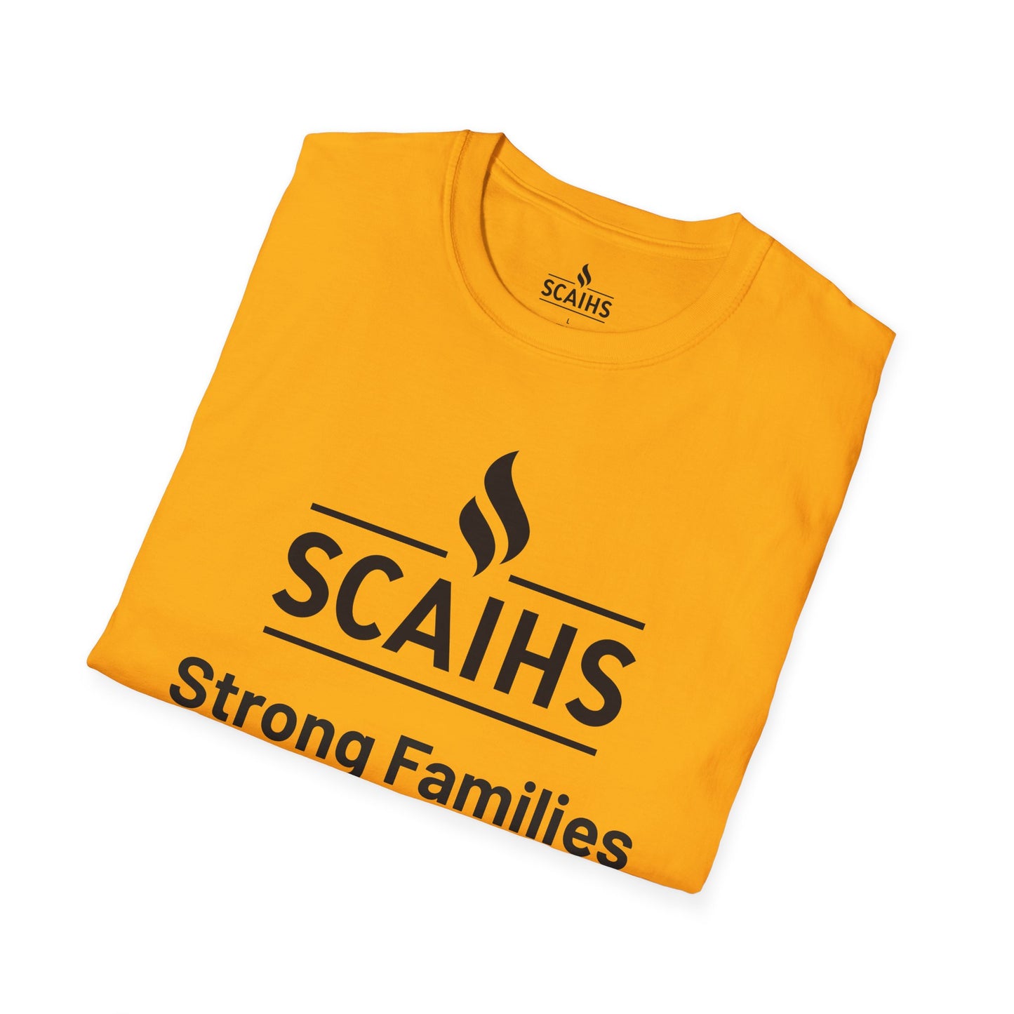 Strong Families, Strong Futures Adult Unisex T-Shirt (Gold)