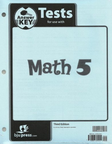 Math 5 Tests Answer Key (3rd ed.)