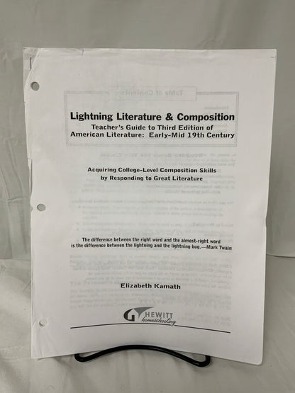 Lightning Lit & Comp: Early-Mid 19th Century American Literature (3rd Ed.) Set of 2