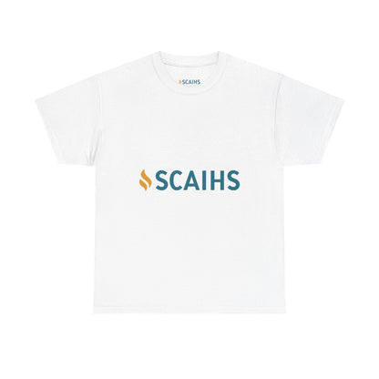 Unisex Heavy Cotton Tee with SCAIHS Logo - Comfortable Casual Wear, Gift for Students, Cool Tee for Events, Everyday Stylish Shirt