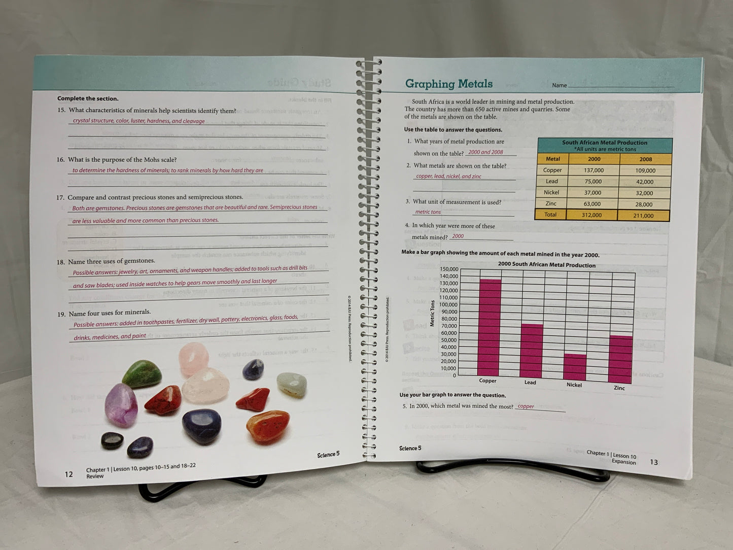 BJU Science 5 (4th Ed.) Activity Manual Answer Key
