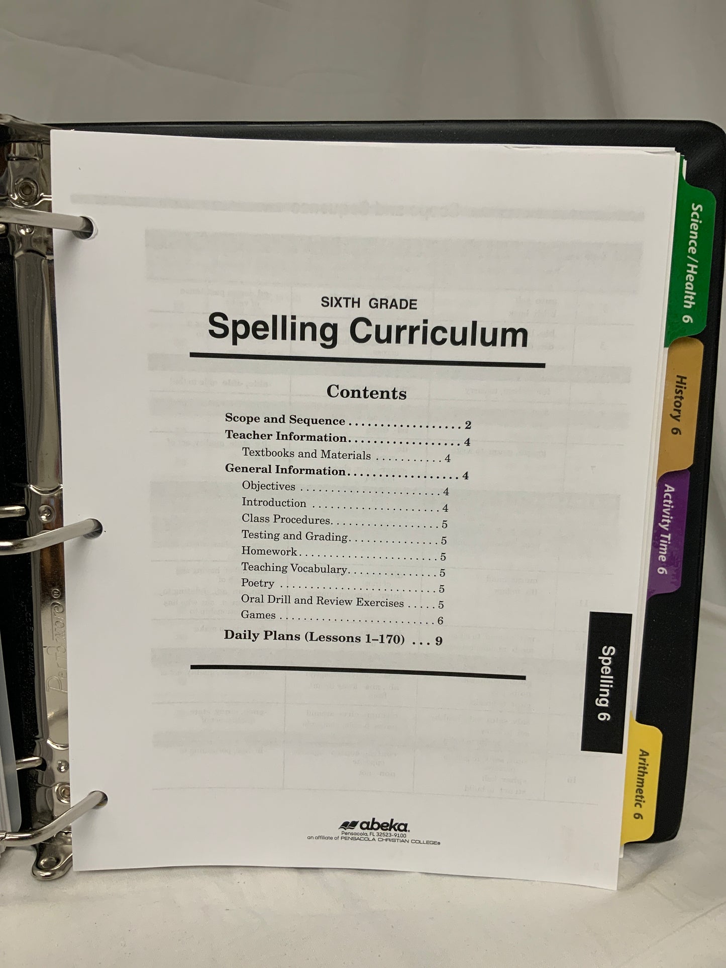 Abeka Sixth Grade Curriculum (6th Ed.) Lesson Plans