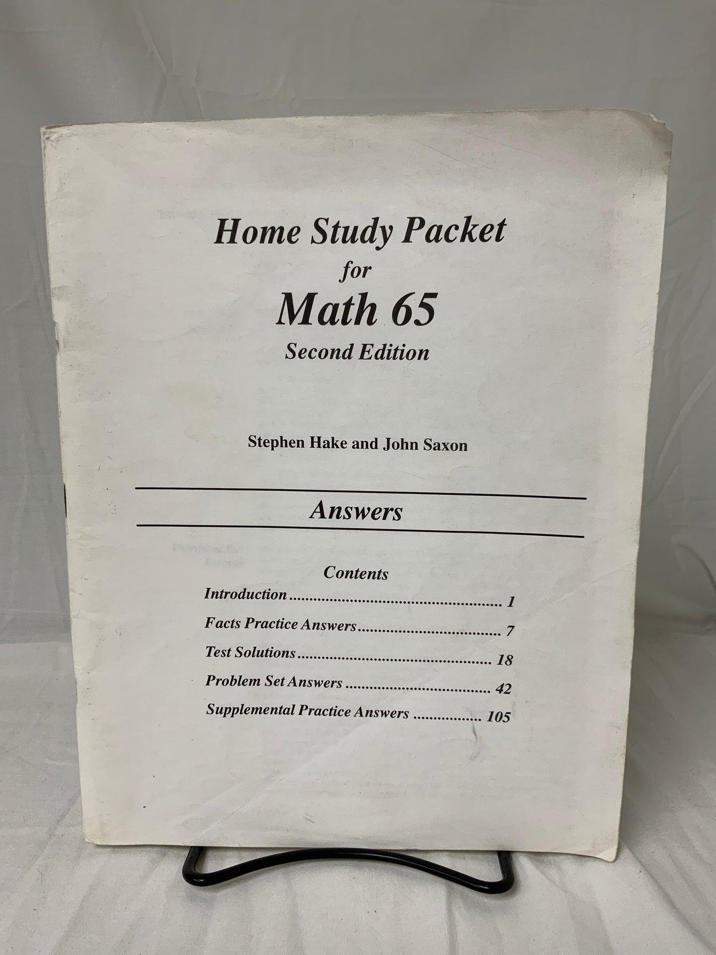 Saxon Math 65 (2nd Ed.) Home Study Packet