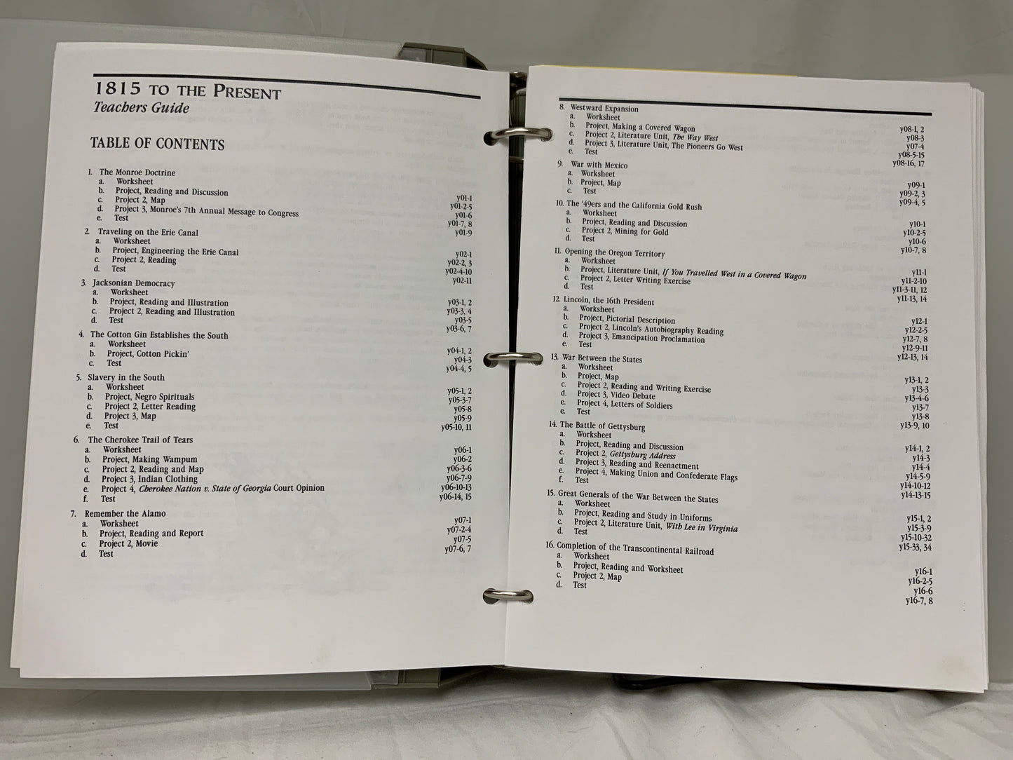 Veritas Press 1815 to Present Teacher Manual + Flashcards