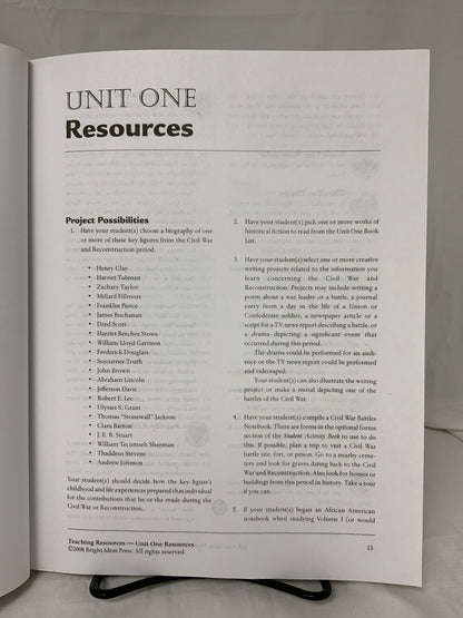 All American History Volume 2 Teacher’s Guide & Answer Key