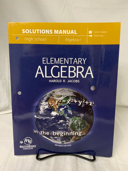 Master Books Elementary Algebra Solutions Manual