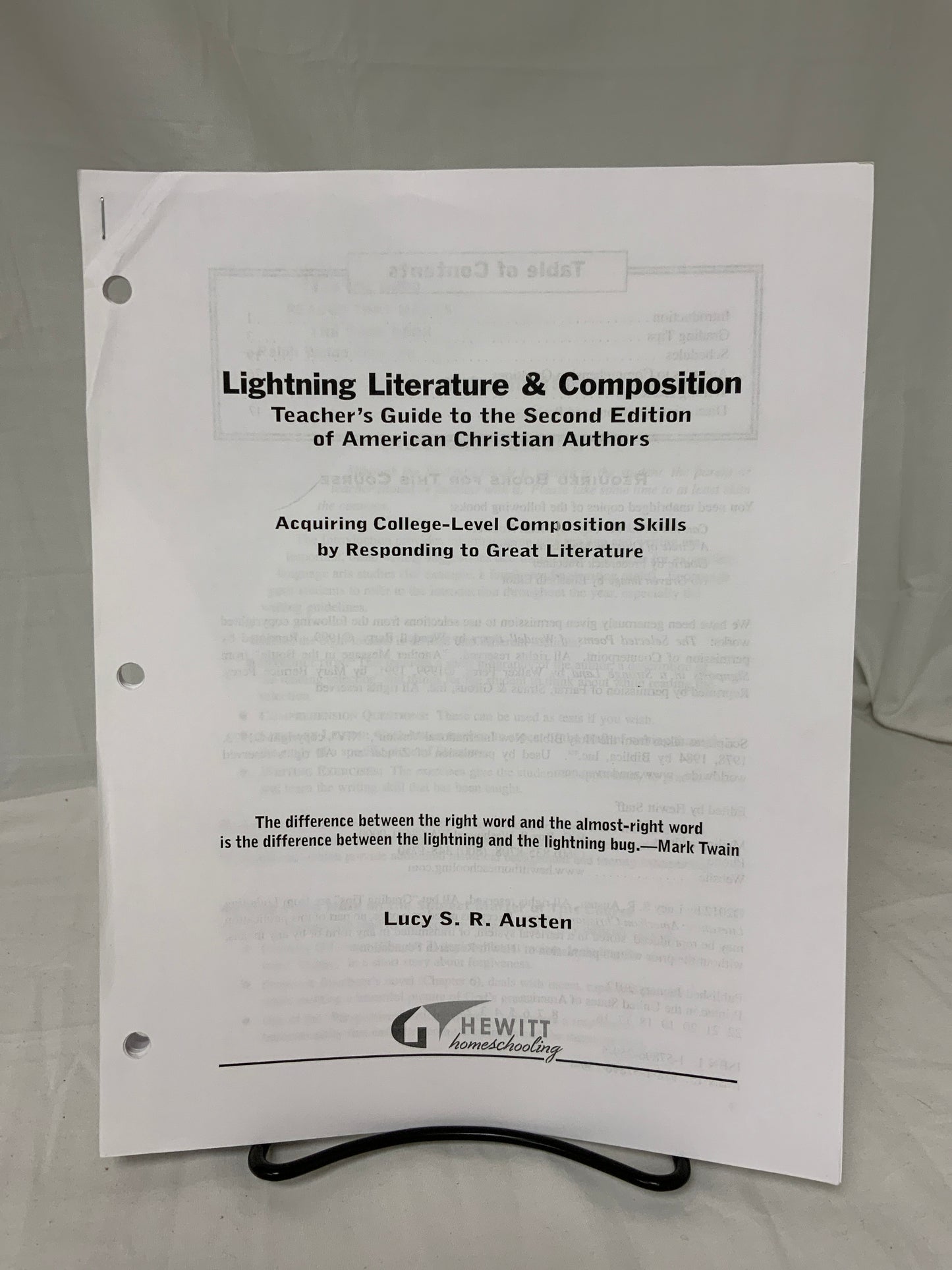 Lightning Lit - American Christian Authors Teacher's Guide (2nd Ed.)