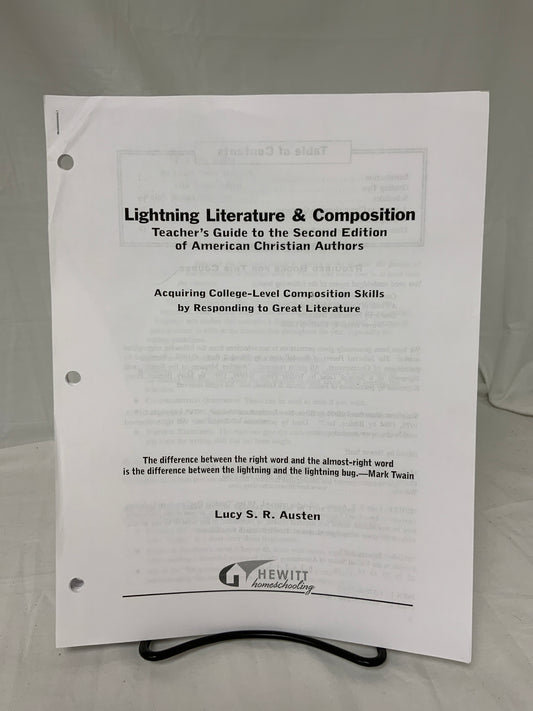 Lightning Lit - American Christian Authors Teacher's Guide (2nd Ed.)