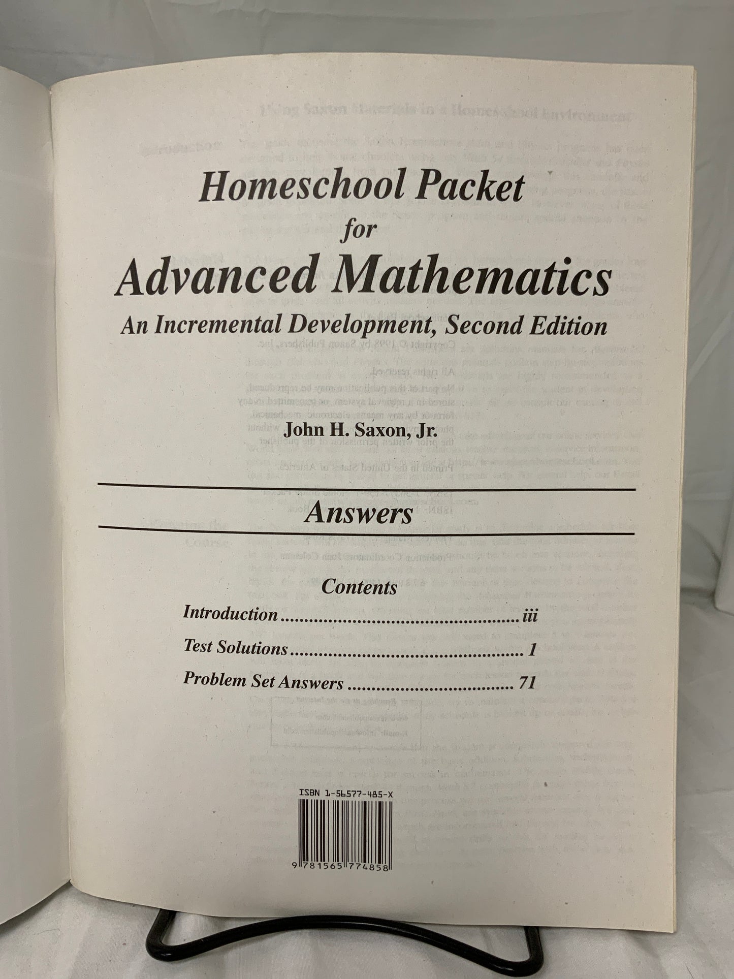 Saxon Advanced Mathematics (2nd Ed.) Set of 3