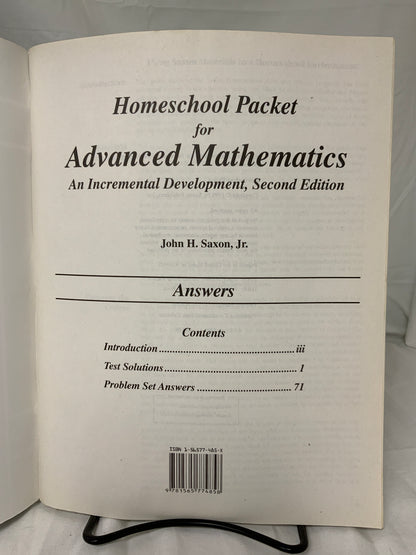 Saxon Advanced Mathematics (2nd Ed.) Set of 3