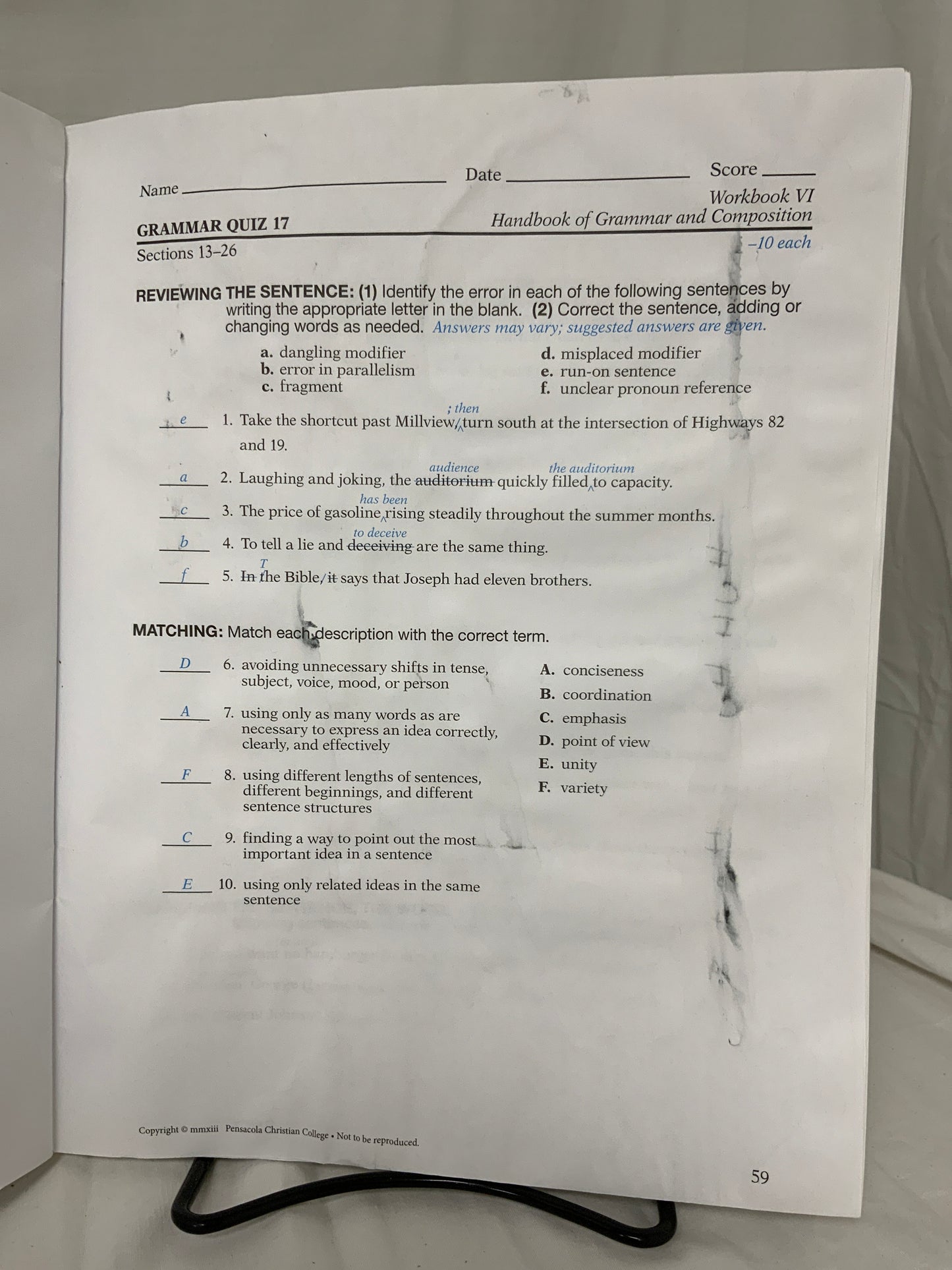 Abeka English 12 Parent Kit